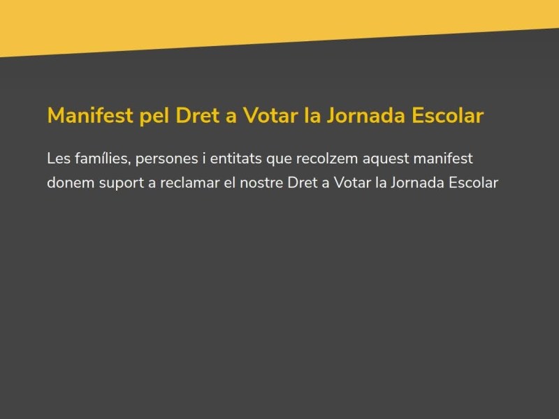 Manifest pel Dret a Votar la Jornada Escolar&nbsp;